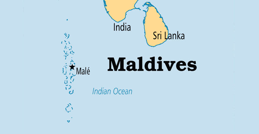 world map with maldives